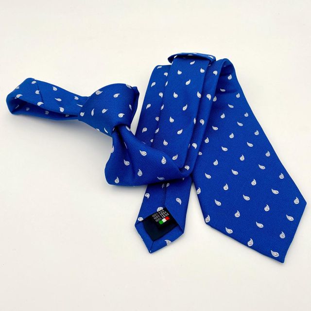 Cravatta blu a motivo Paisley