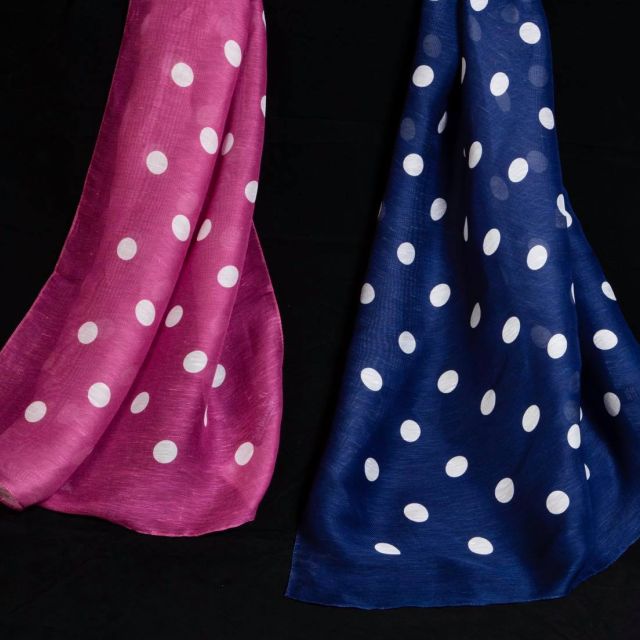 Coloured polka dot scarves