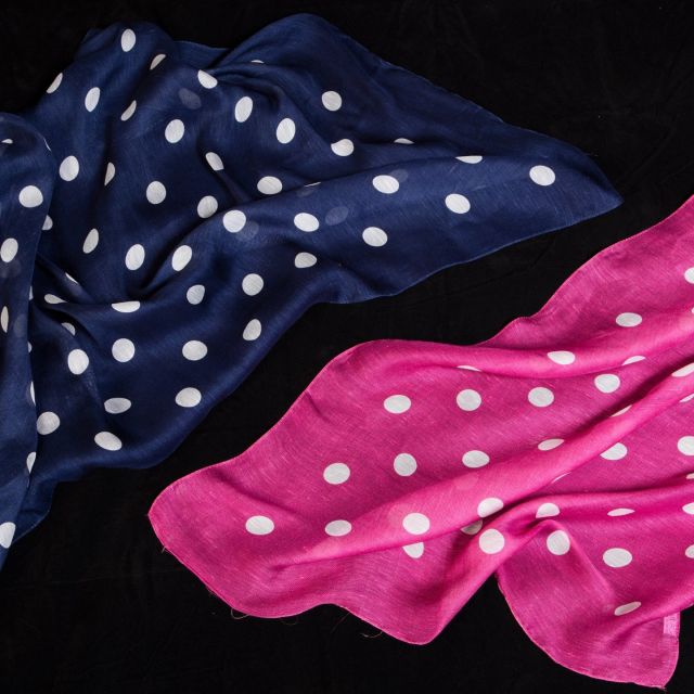 Coloured polka dot scarves