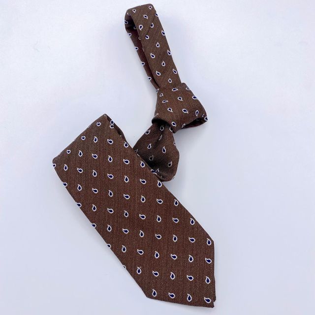 Cravatta marrone a motivo Paisley