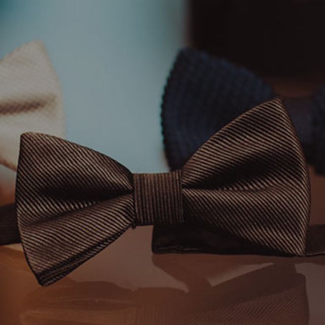 Personalized brown bow tie